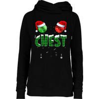 Chest And Nuts Christmas Matching Couple Chestnuts Funny  Womens Funnel Neck Pullover Hood