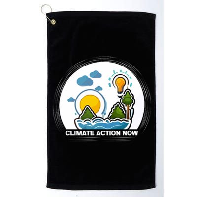 Climate Action Now Graphic Platinum Collection Golf Towel