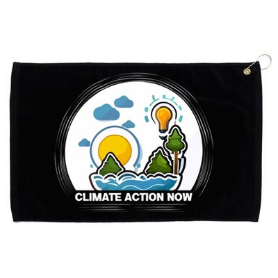 Climate Action Now Graphic Grommeted Golf Towel