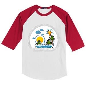 Climate Action Now Graphic Kids Colorblock Raglan Jersey