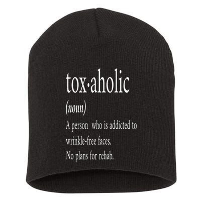 Cute Aesthetic Nurse Botox Cosmetic RN Toxaholic Definition Short Acrylic Beanie