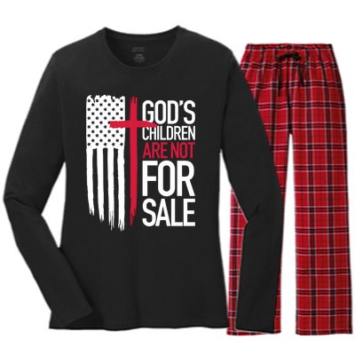 Children Are Not For Sale Protect Our Children Women's Long Sleeve Flannel Pajama Set 