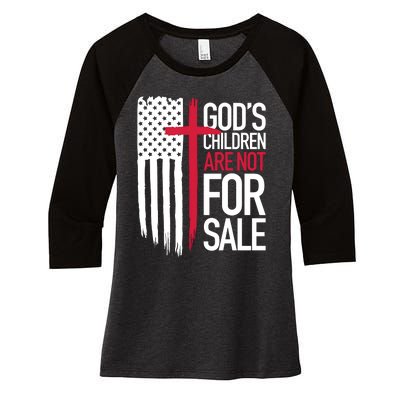 Children Are Not For Sale Protect Our Children Women's Tri-Blend 3/4-Sleeve Raglan Shirt