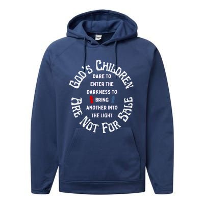 Children Are Not For Sale Protect Our Children Dare To Enter The Darkness Performance Fleece Hoodie