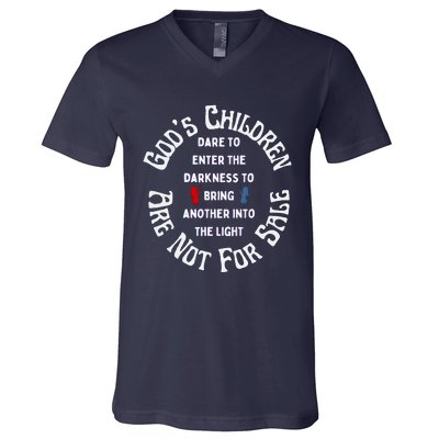 Children Are Not For Sale Protect Our Children Dare To Enter The Darkness V-Neck T-Shirt