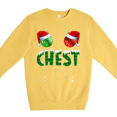 Chest And Nuts Christmas Matching Couple Funny  Premium Crewneck Sweatshirt