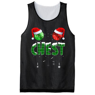 Chest And Nuts Christmas Matching Couple Funny  Mesh Reversible Basketball Jersey Tank