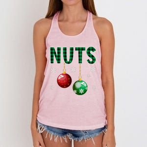 Chest And Nuts Christmas Matching Couple Chestnuts Funny Women's Knotted Racerback Tank