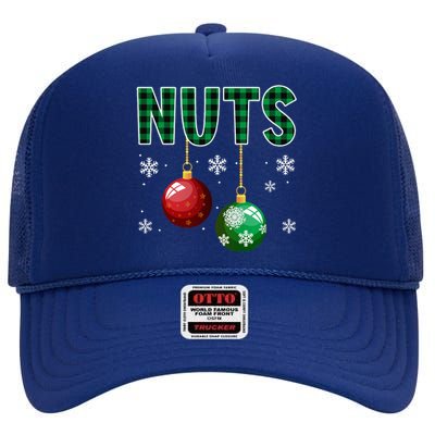 Chest And Nuts Christmas Matching Couple Chestnuts Funny High Crown Mesh Back Trucker Hat