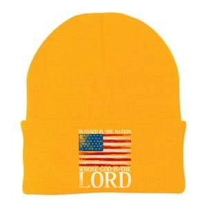 Christian American Nation Usa Flag Bible Patriotic Prayer Gift Knit Cap Winter Beanie