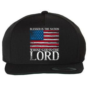 Christian American Nation Usa Flag Bible Patriotic Prayer Gift Wool Snapback Cap