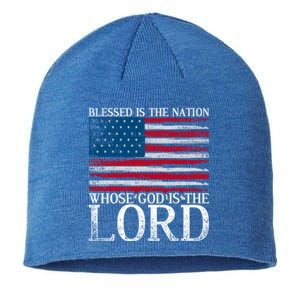 Christian American Nation Usa Flag Bible Patriotic Prayer Gift Sustainable Beanie