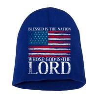 Christian American Nation Usa Flag Bible Patriotic Prayer Gift Short Acrylic Beanie