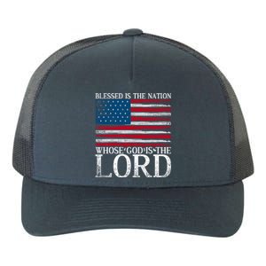 Christian American Nation Usa Flag Bible Patriotic Prayer Gift Yupoong Adult 5-Panel Trucker Hat