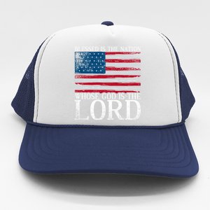 Christian American Nation Usa Flag Bible Patriotic Prayer Gift Trucker Hat