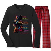 Cats Are Not Just Cats They Are Sanity They Are Happiness Women's Long Sleeve Flannel Pajama Set 