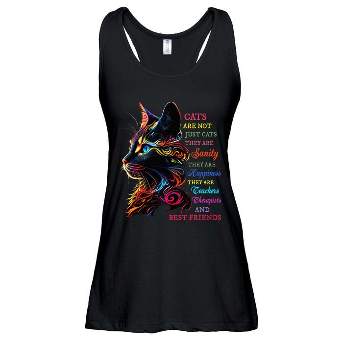 Cats Are Not Just Cats They Are Sanity They Are Happiness Ladies Essential Flowy Tank