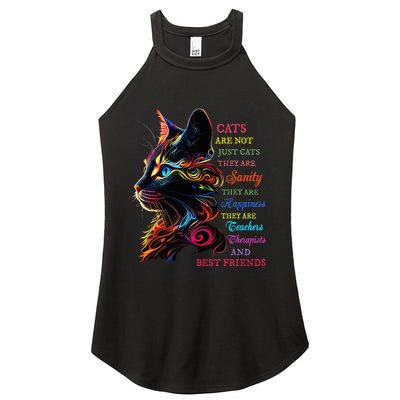 Cats Are Not Just Cats They Are Sanity They Are Happiness Women's Perfect Tri Rocker Tank