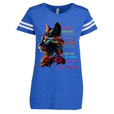 Cats Are Not Just Cats They Are Sanity They Are Happiness Enza Ladies Jersey Football T-Shirt