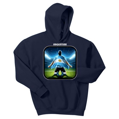 Cool Argentina National Soccer Team With Flag Kids Hoodie