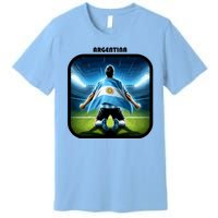 Cool Argentina National Soccer Team With Flag Premium T-Shirt