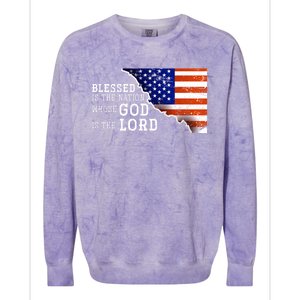 Christian American Nation Us Flag Holy Bible Verse Prayer Great Gift Colorblast Crewneck Sweatshirt