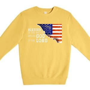 Christian American Nation Us Flag Holy Bible Verse Prayer Great Gift Premium Crewneck Sweatshirt