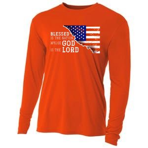 Christian American Nation Us Flag Holy Bible Verse Prayer Great Gift Cooling Performance Long Sleeve Crew