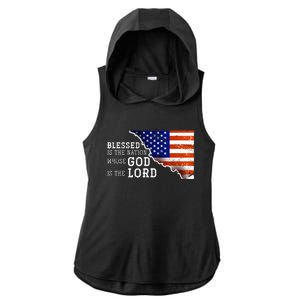 Christian American Nation Us Flag Holy Bible Verse Prayer Great Gift Ladies PosiCharge Tri-Blend Wicking Draft Hoodie Tank