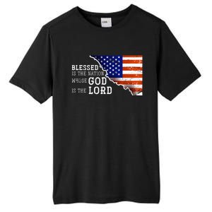 Christian American Nation Us Flag Holy Bible Verse Prayer Great Gift Tall Fusion ChromaSoft Performance T-Shirt