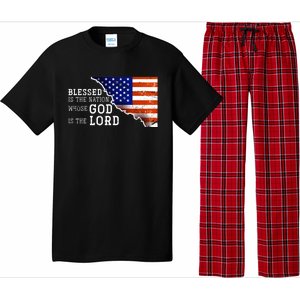 Christian American Nation Us Flag Holy Bible Verse Prayer Great Gift Pajama Set