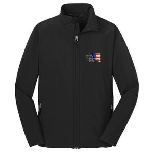 Christian American Nation Us Flag Holy Bible Verse Prayer Great Gift Core Soft Shell Jacket