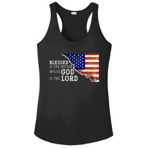 Christian American Nation Us Flag Holy Bible Verse Prayer Great Gift Ladies PosiCharge Competitor Racerback Tank