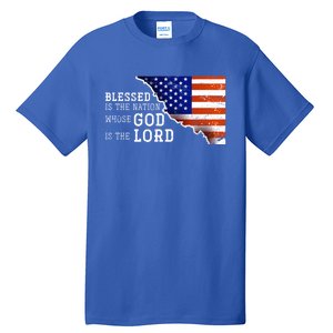 Christian American Nation Us Flag Holy Bible Verse Prayer Great Gift Tall T-Shirt