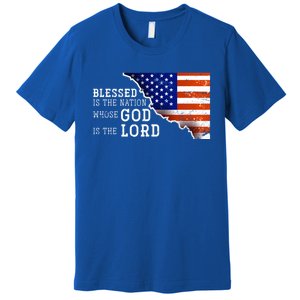 Christian American Nation Us Flag Holy Bible Verse Prayer Great Gift Premium T-Shirt