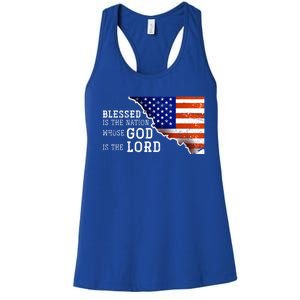 Christian American Nation Us Flag Holy Bible Verse Prayer Great Gift Women's Racerback Tank