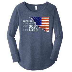 Christian American Nation Us Flag Holy Bible Verse Prayer Great Gift Women's Perfect Tri Tunic Long Sleeve Shirt