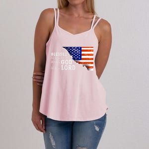 Christian American Nation Us Flag Holy Bible Verse Prayer Great Gift Women's Strappy Tank