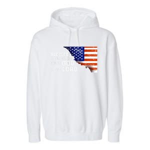 Christian American Nation Us Flag Holy Bible Verse Prayer Great Gift Garment-Dyed Fleece Hoodie