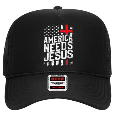 Christian America Needs Jesus Vintage Trucker Hat