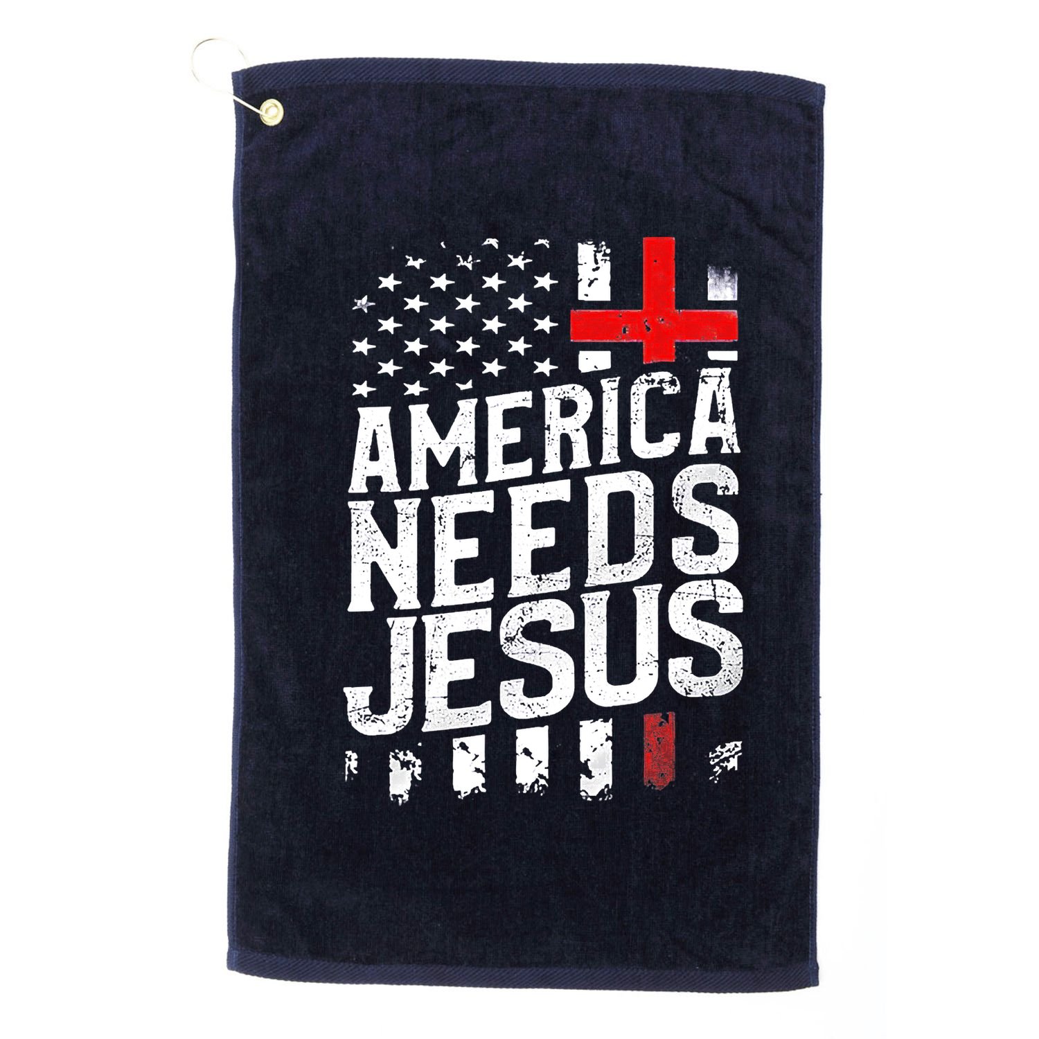 Christian America Needs Jesus Vintage Golf Towel
