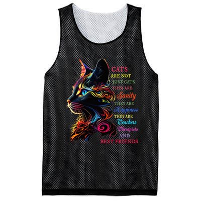 Cats Are Not Just Cats They Are Sanity They Are Happiness Mesh Reversible Basketball Jersey Tank