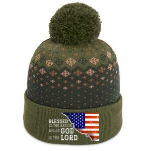 Christian American Nation Us Flag Holy Bible Verse Prayer The Baniff Cuffed Pom Beanie