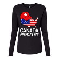 Canada America's Hat Womens Cotton Relaxed Long Sleeve T-Shirt