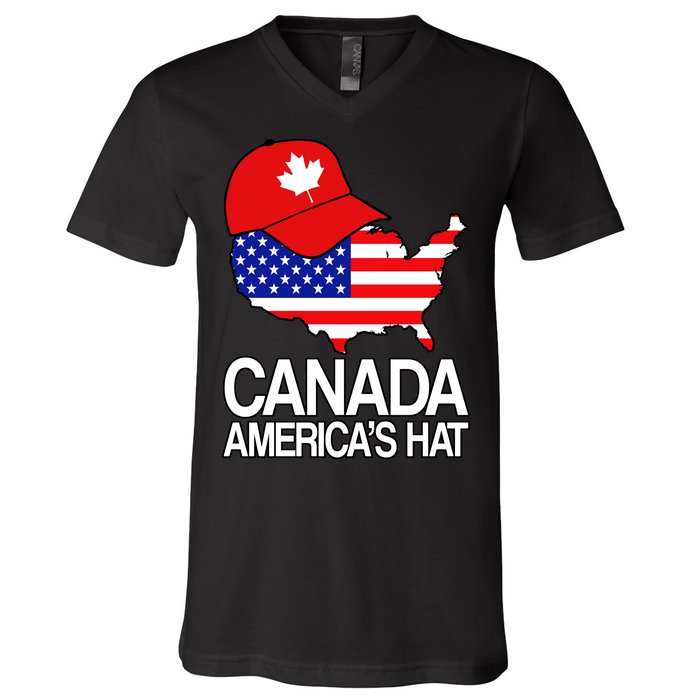 Canada America's Hat V-Neck T-Shirt