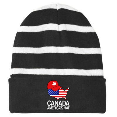 Canada America's Hat Striped Beanie with Solid Band