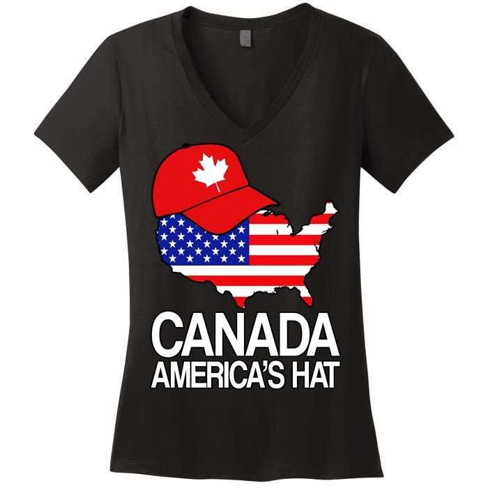 Canada America's Hat Women's V-Neck T-Shirt