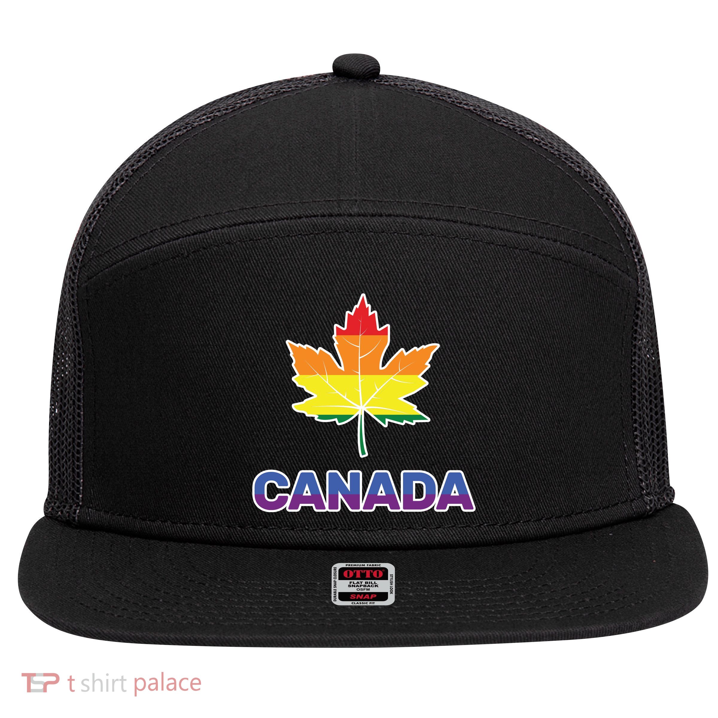 Canada Gay Pride 7 Panel Mesh Trucker Snapback Hat