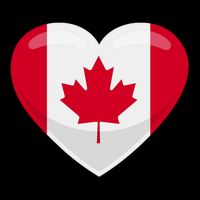 Canada Heart Flag Cooling Performance Crew T-Shirt