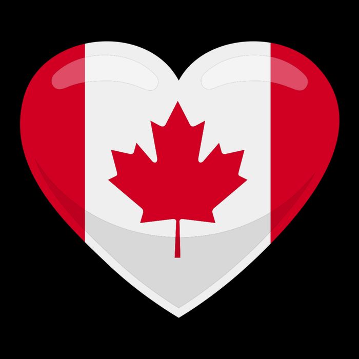 Canada Heart Flag Cooling Performance Crew T-Shirt